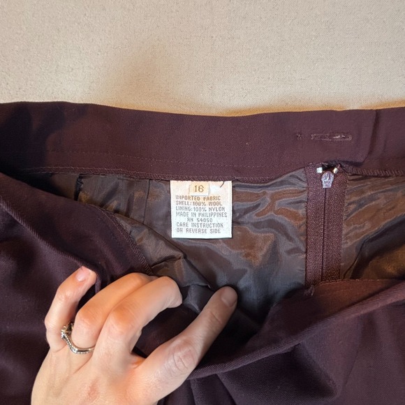 Jones New York Blazer Skirt Suit Set Women's 16 Brown Two Piece Career Outfit - Picture 16 of 16